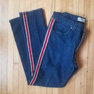AKADEMIKS Jeanius Level Striped Denim Jeans men's size 30 x 30 slim fit!